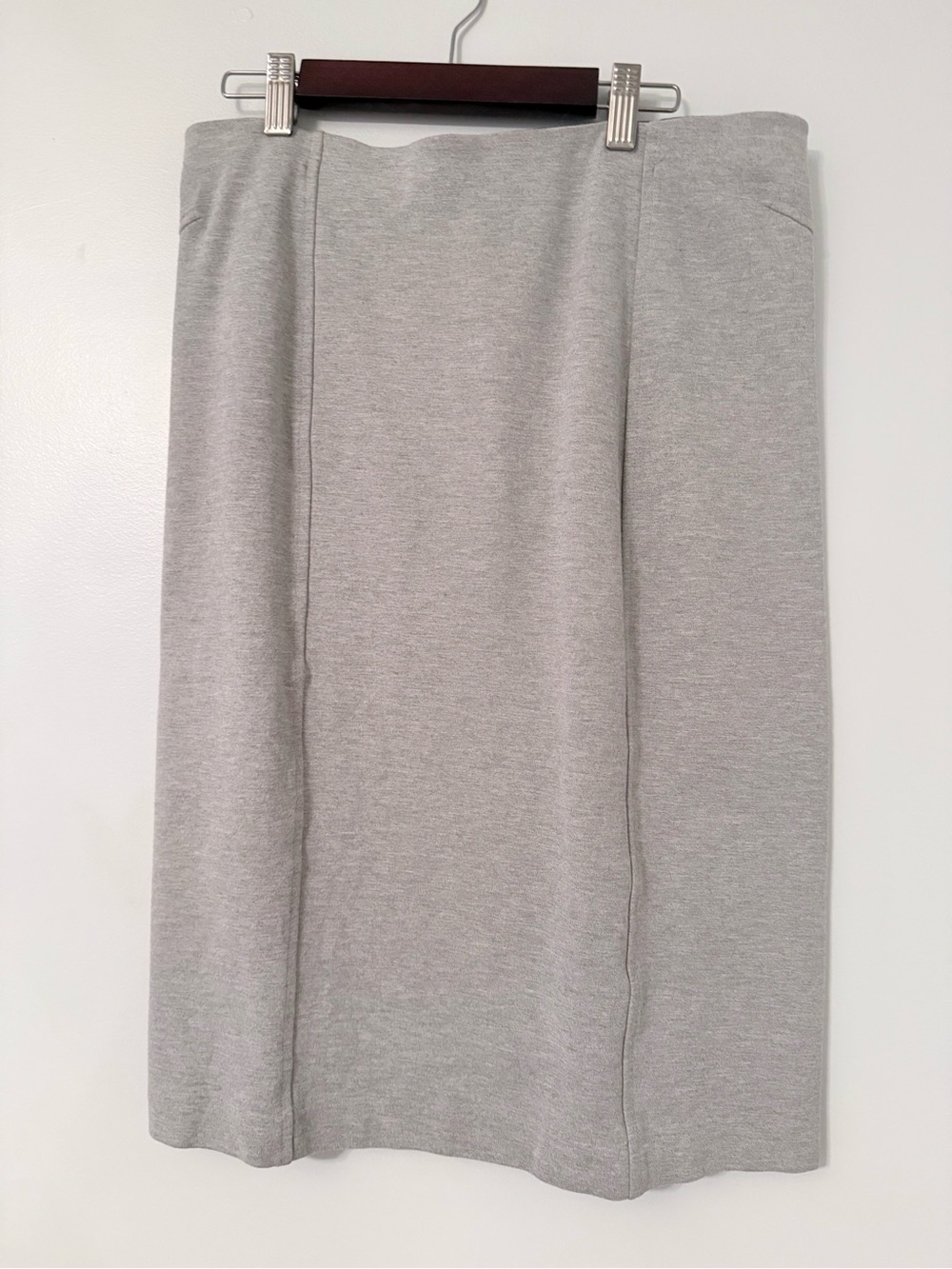 Classic Gray Midi Pencil Skirt - Neutral Everyday Staple